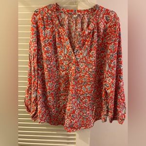 Old Navy Fall Floral Print Blouse Top Tunic NWOT